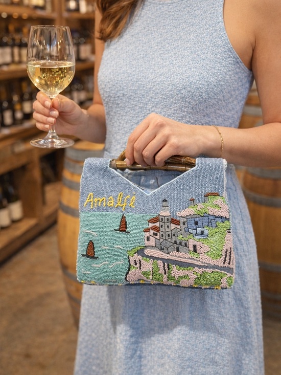 Handcrafted In India Handbags - Handcrafted In India | Amalfi Southern Italy Beaded Top Handle Clutch 🇮🇹🍷